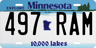 MN license plate 497RAM