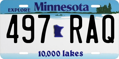 MN license plate 497RAQ