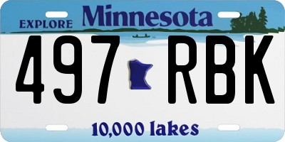 MN license plate 497RBK