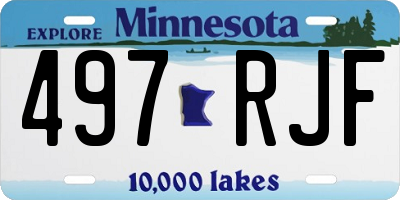 MN license plate 497RJF