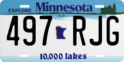 MN license plate 497RJG