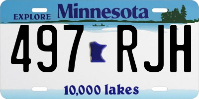 MN license plate 497RJH