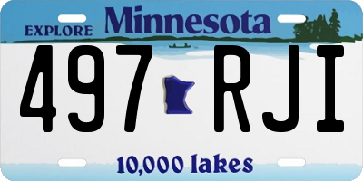 MN license plate 497RJI
