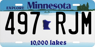 MN license plate 497RJM