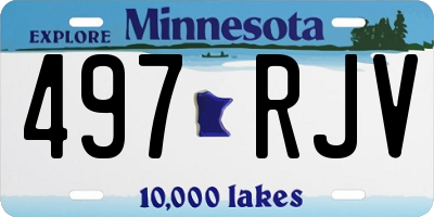 MN license plate 497RJV