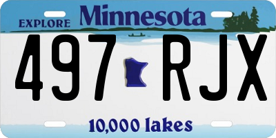 MN license plate 497RJX