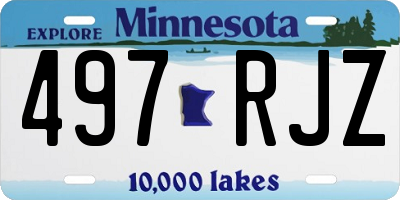 MN license plate 497RJZ