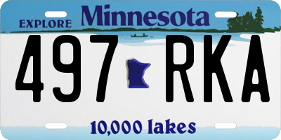 MN license plate 497RKA