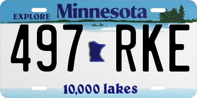 MN license plate 497RKE