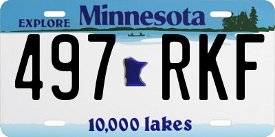 MN license plate 497RKF