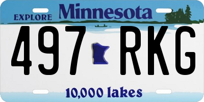 MN license plate 497RKG
