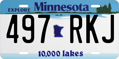 MN license plate 497RKJ