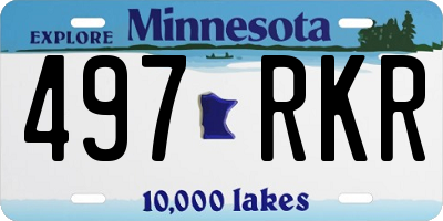 MN license plate 497RKR