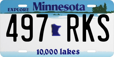 MN license plate 497RKS