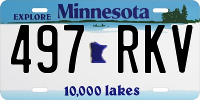 MN license plate 497RKV