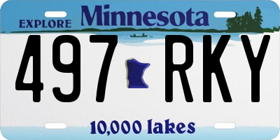 MN license plate 497RKY