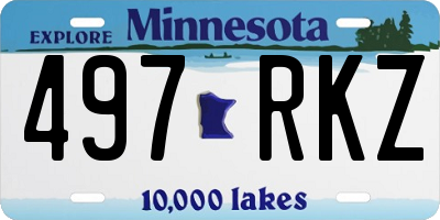 MN license plate 497RKZ