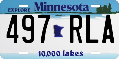 MN license plate 497RLA