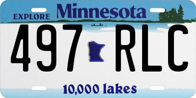 MN license plate 497RLC