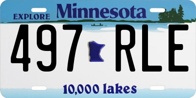 MN license plate 497RLE
