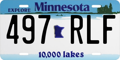 MN license plate 497RLF