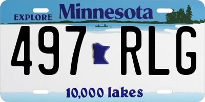 MN license plate 497RLG