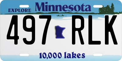MN license plate 497RLK