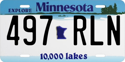 MN license plate 497RLN