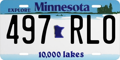 MN license plate 497RLO