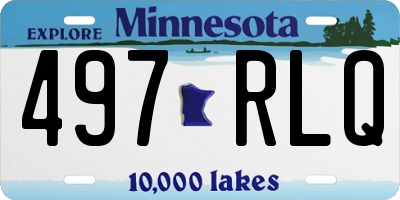 MN license plate 497RLQ
