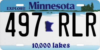 MN license plate 497RLR