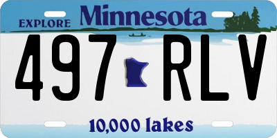 MN license plate 497RLV