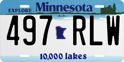 MN license plate 497RLW