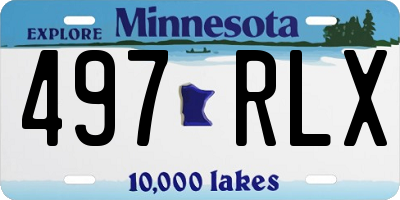 MN license plate 497RLX