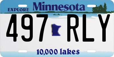 MN license plate 497RLY
