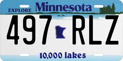 MN license plate 497RLZ