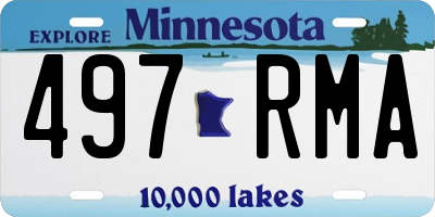 MN license plate 497RMA