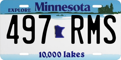 MN license plate 497RMS