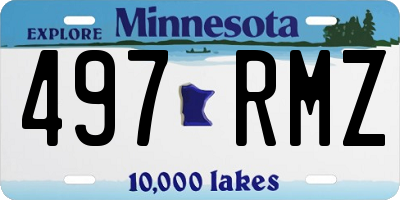 MN license plate 497RMZ