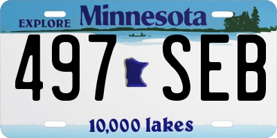 MN license plate 497SEB