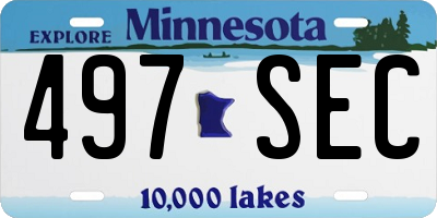 MN license plate 497SEC