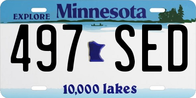 MN license plate 497SED