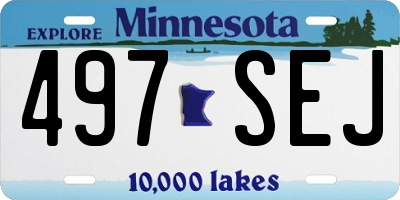 MN license plate 497SEJ