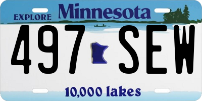 MN license plate 497SEW