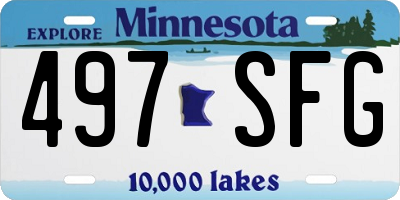 MN license plate 497SFG