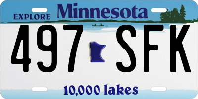 MN license plate 497SFK