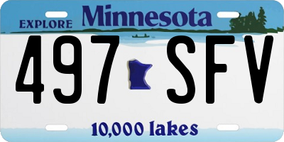 MN license plate 497SFV