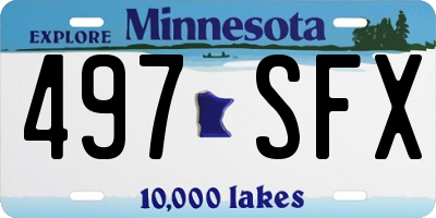 MN license plate 497SFX