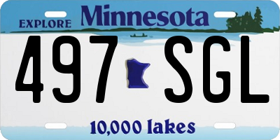 MN license plate 497SGL