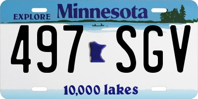 MN license plate 497SGV